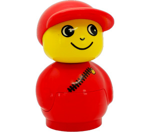 LEGO Boy с червен Шапка и червен all в един Костюм с diagonal zipper Примо фигура