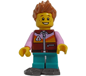 LEGO Boy met reddish Brown Jacket en Snowshoe minifiguur