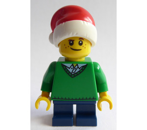 LEGO Boy with Santa Hat Minifigure