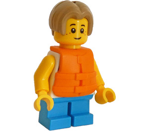 LEGO Boy with White Tank Top and Life Jacket Minifigure