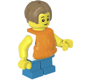 LEGO Boy met Wit Tank Top en Reddingsvest minifiguur