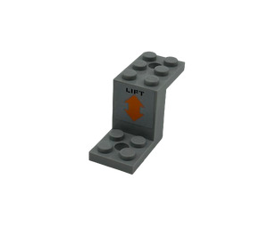 LEGO Bracket 2 x 5 x 2.3 with 'LIFT' and Arrow Sticker without Inside Stud Holder (6087)