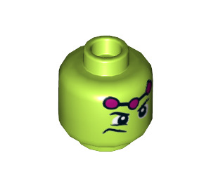 LEGO Brainiac Minifigure Head (Recessed Solid Stud) (3626 / 36028)