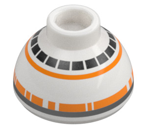 LEGO Stein 1.5 x 1.5 x 0.7 Rund Dome Hut mit BB-8 Kopf mit kleinem Photorezeptor (23724 / 47465)