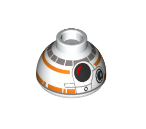 LEGO Brick 1.5 x 1.5 x 0.7 Round Dome Hat with BB-8 Head with Small Photoreceptor (23724 / 47465)