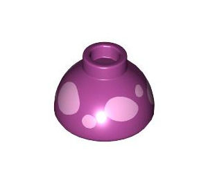 LEGO Brick 1.5 x 1.5 x 0.7 Round Dome Hat with Pink circles / splotches (37840 / 104679)