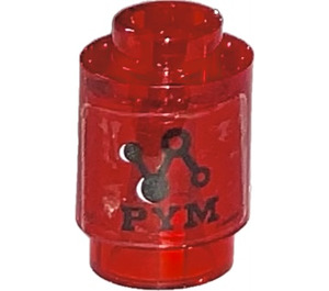 LEGO Steen 1 x 1 Rond met ‘PYM’ logo Sticker met open nop (3062)