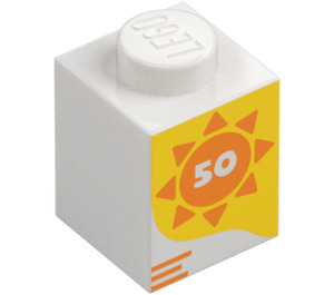 LEGO Klods 1 x 1 med "50" og Sun (3005 / 103419)