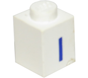 LEGO Steen 1 x 1 met Blauw "I" (3005)