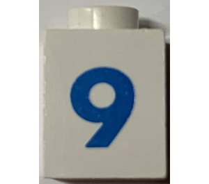 LEGO Brick 1 x 1 with Bold Blue "9" (3005)