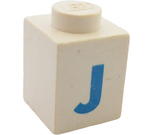 LEGO Brick 1 x 1 with Bold Blue "J" (3005)