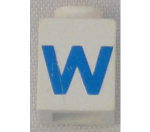 LEGO Brick 1 x 1 with Bold Blue "W" (3005)