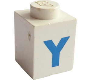 LEGO Brick 1 x 1 with Bold Blue "Y" (3005)