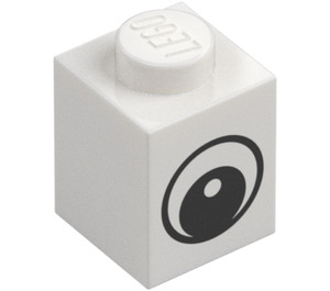 LEGO Steen 1 x 1 met Oog met Witte Vlek op Pupil (88394 / 88395)