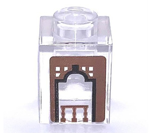 LEGO Stein 1 x 1 mit Gate Aufkleber (3005)