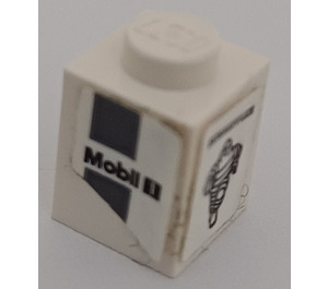 LEGO Ladrillo 1 x 1 con 'Mobil 1' y 'SCHAEFFLER' con Michelin logo (Model Izquierda) Pegatina (3005)