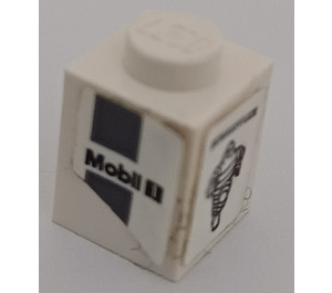 LEGO Brick 1 x 1 with 'Mobil 1' and 'SCHAEFFLER' with Michelin Logo (Model Left) Sticker (3005)