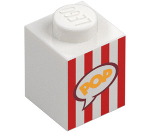 LEGO Kloss 1 x 1 med 'POP' i speech Bubbla (33466 / 43156)