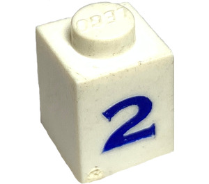 LEGO Kostka 1 x 1 s Serif Modrá "2" (3005)