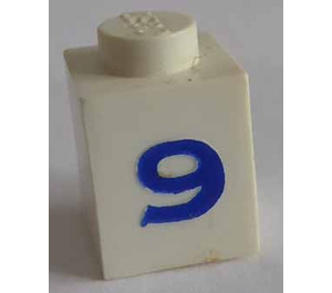 LEGO Brick 1 x 1 with Serif Blue "9" (3005)