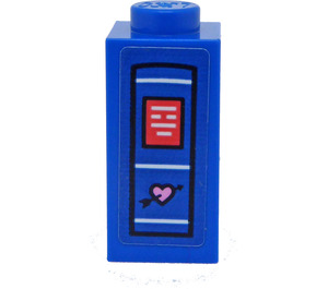 LEGO Brick 1 x 1 x 1.6 with Two Side Studs with Back of Book and Heart with Arrow Sticker (32952)