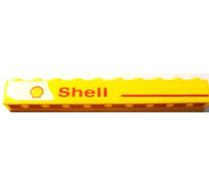 LEGO Backstein 1 x 10 mit Shell Logo und rot Shell Aufkleber (6111)