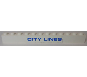 LEGO Backstein 1 x 12 mit 'CITY LINES' Aufkleber (6112)