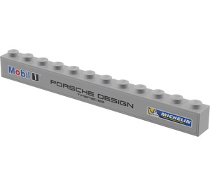 LEGO Brick 1 x 12 with Mobil 1-, Porsche Design- and Michelin-Logo Sticker (6112)