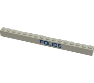 LEGO Steen 1 x 16 met 'Politie' Sticker (2465)