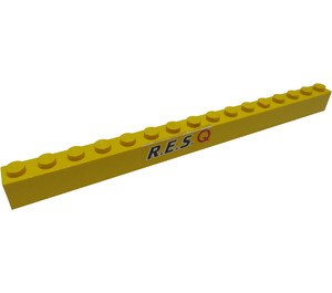 LEGO Backstein 1 x 16 mit R.E.S.Q Logo Aufkleber (2465)