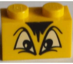 LEGO Brick 1 x 2 with Angry Eyes, Black fringe with Bottom Tube (40036 / 40193)