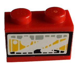 LEGO Brick 1 x 2 with Headlight Sticker with Bottom Tube (3004 / 93792)