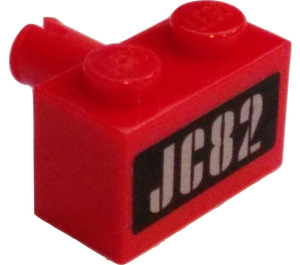 LEGO Cegła 1 x 2 z Pin z Buoy JC82 Naklejka bez dolnego uchwytu na kołek (2458)