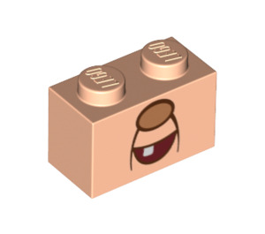 LEGO Brick 1 x 2 with Professor E. Gadd Nose and Mouth with Bottom Tube (3004 / 94041)