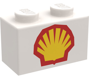 LEGO Backstein 1 x 2 mit Shell Logo (Groß) (3004)