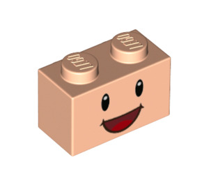 LEGO Klods 1 x 2 med knops på En Side med Smiley Ansigt med bundrør (11211 / 72282)