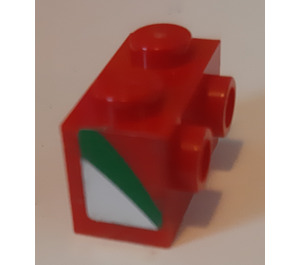 LEGO Backstein 1 x 2 mit Bolzen auf Eins Seite mit Streifen (Recht) Aufkleber (11211)