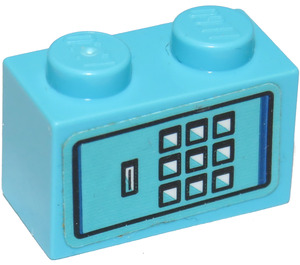 LEGO Brique 1 x 2 avec touch tone phone pad Autocollant avec tube inférieur (3004)