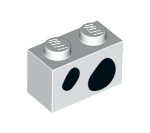 LEGO Backstein 1 x 2 mit Zwei Schwarz Dalmatian Spots mit Unterrohr (3004 / 79282)