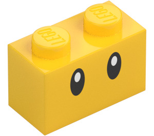 LEGO Kloss 1 x 2 med Wiggler Ögon med bottenrör (76893 / 107961)