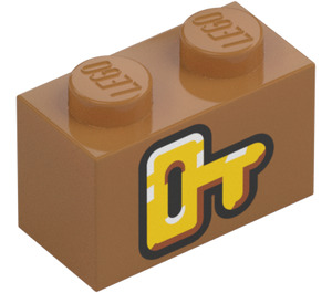 LEGO Brick 1 x 2 with Yellow Key with Bottom Tube (3004 / 103778)