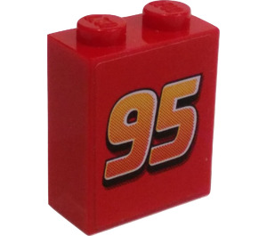 LEGO Backstein 1 x 2 x 2 mit 95 Aufkleber mit Innenachshalter (3245)