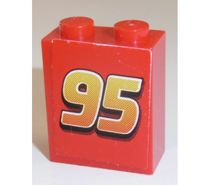 LEGO Brick 1 x 2 x 2 with '95' Sticker with Inside Stud Holder (3245)