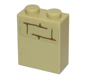 LEGO Brick 1 x 2 x 2 with Brick pattern Sticker with Inside Stud Holder (3245)
