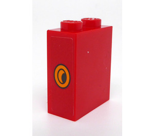 LEGO Brique 1 x 2 x 2 avec Bright Light Orange Décoration Autocollant avec porte-goujon intérieur (3245)