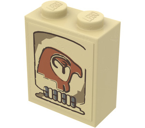 LEGO Brick 1 x 2 x 2 with Horus Head Pattern Sticker with Inside Stud Holder (3245)