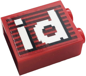 LEGO Brick 1 x 2 x 2 with 'id' Sticker with Inside Stud Holder (3245)