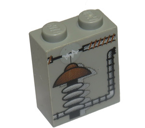 LEGO Mattoncino 1 x 2 x 2 con Lab Equipment Adesivo con supporto per asse interno (3245)