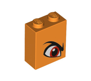 LEGO Brick 1 x 2 x 2 with Orange Eye Right with Inside Stud Holder (3245 / 53112)