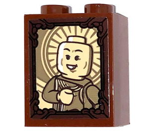 LEGO Brick 1 x 2 x 2 with Picture of The Ancient One Sticker with Inside Stud Holder (3245)